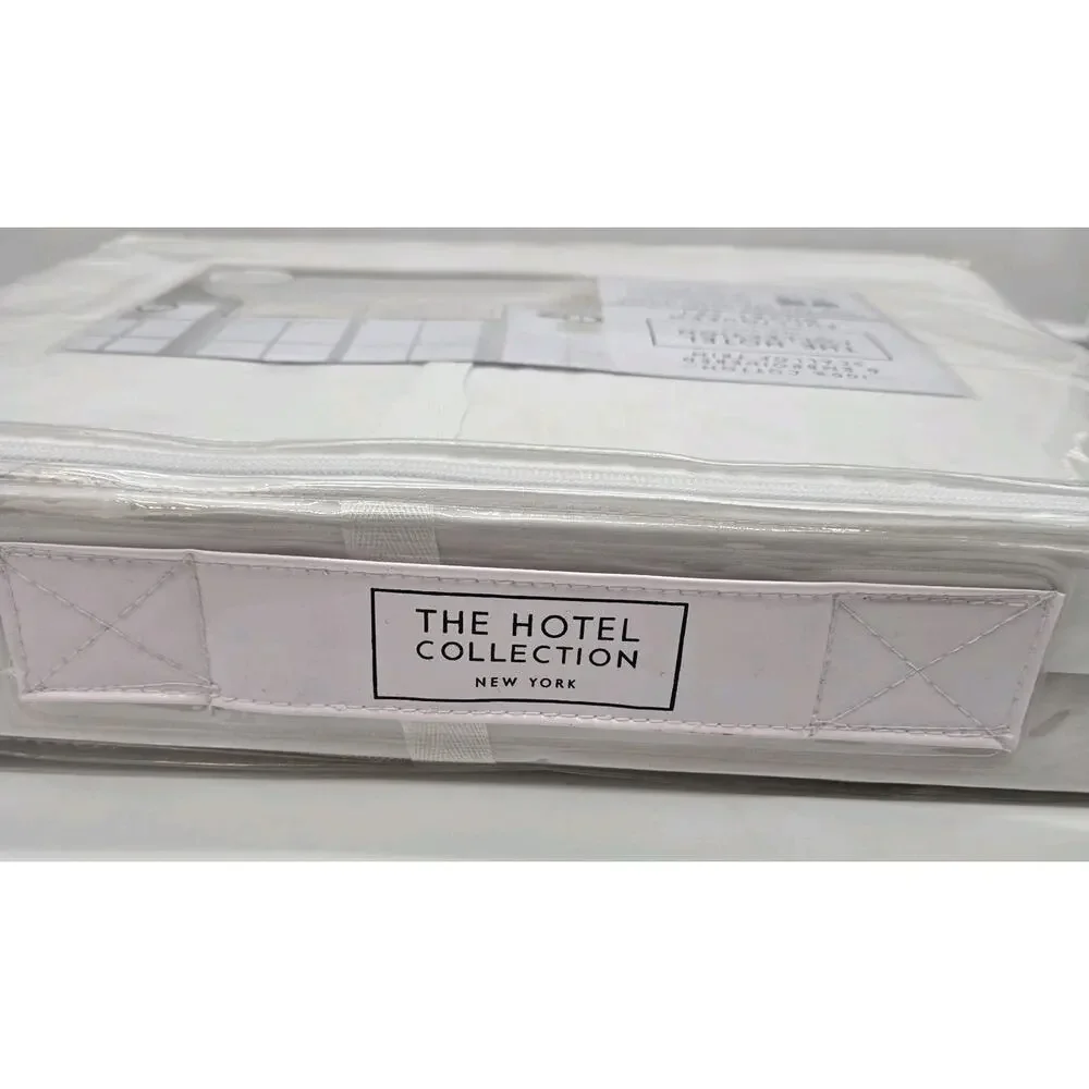 Hotel Collection Duvet Set KING White Embroidered Scalloped Trim Cotton CRISP WH